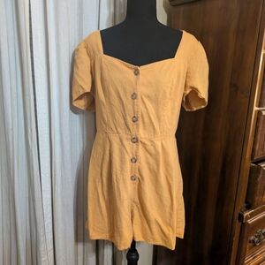 wild fable Yellow Button-Front Short Jumpsuit